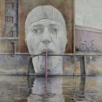 Arte Urbano_Berlin Homenaje a Mentalgassi .146x114 cm.Collage fotográfico oleo lienzo 2015-16