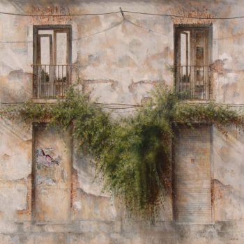 Naturaleza y arquitectura. Muros_Olvido I,120x120 cm oleo lienzo,2008